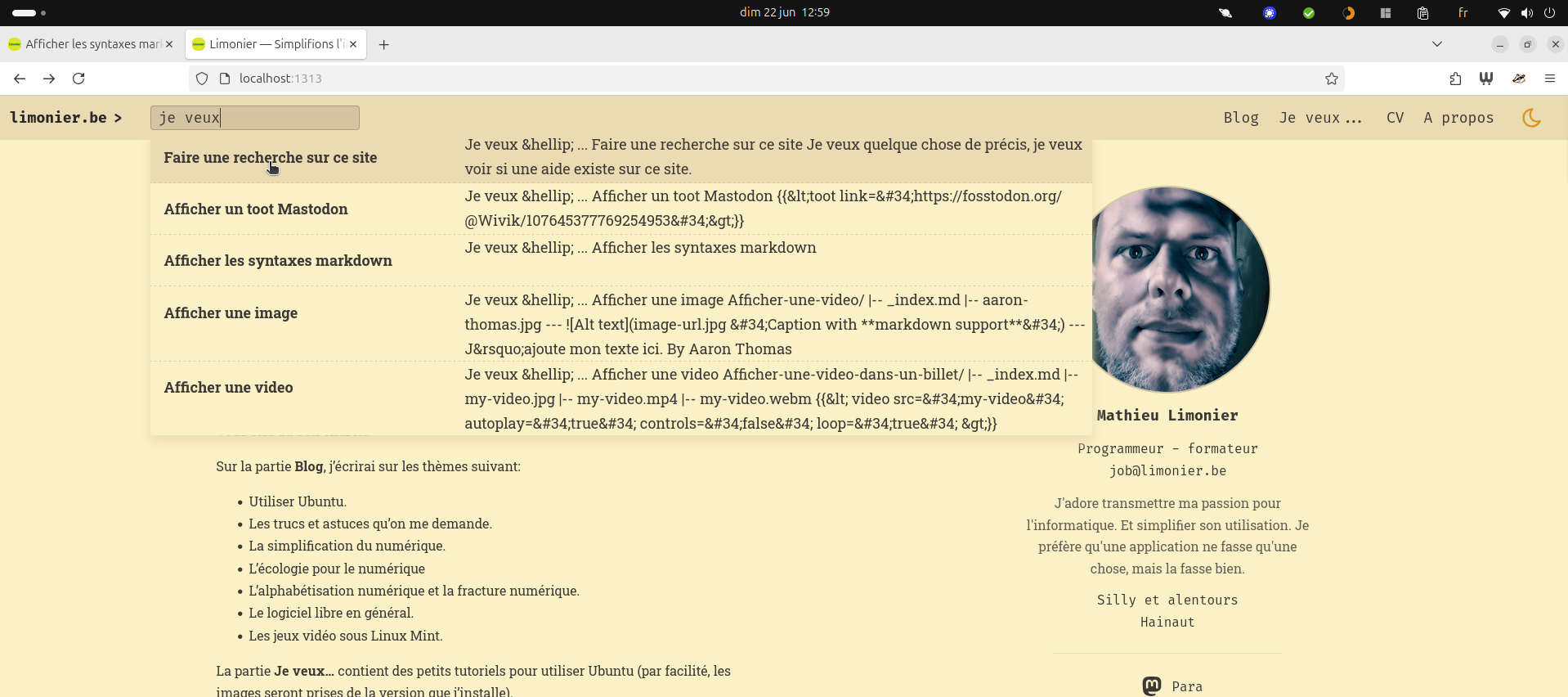 Je sélectionne avec ma souris le billet que je veux regarder et je clique dessus avec le clique gauche de ma souris Alt text