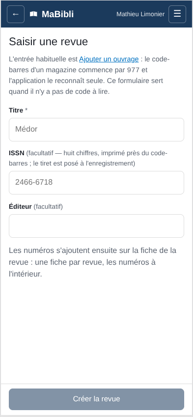 Version ordiphone: L’écran ‘. Trois champs: ‘ obligatoire avec l’exemple ‘, ‘ facultatif avec l’exemple ‘, et ‘ facultatif. Tout en bas, un bouton ‘.